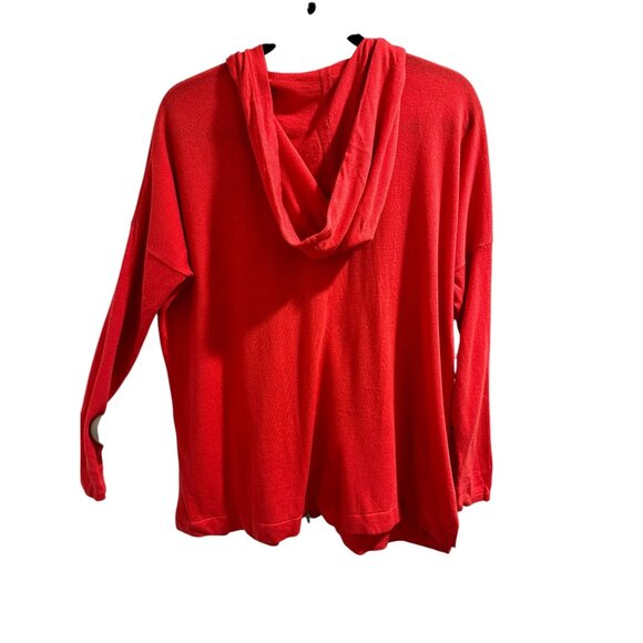 🌸3/$15🌸Red Hooded Zip-Up Jacket By Metaphor - S - Picture 4 of 5